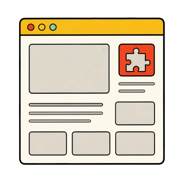 A browser window with an extension tile