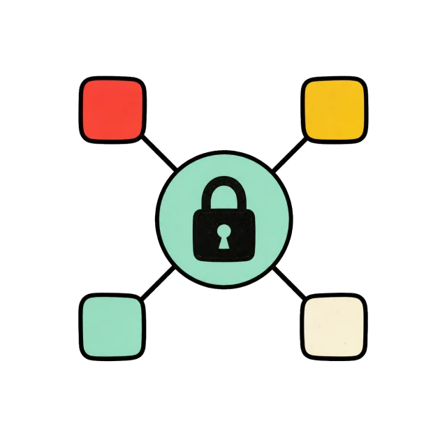 A locked wallet connection linked to four apps