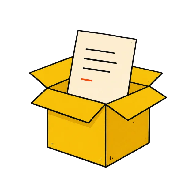 An open package with a dispatch note